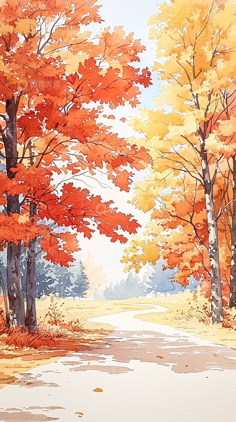 高清大图下载【趣麦麦图】秋日森林小径39