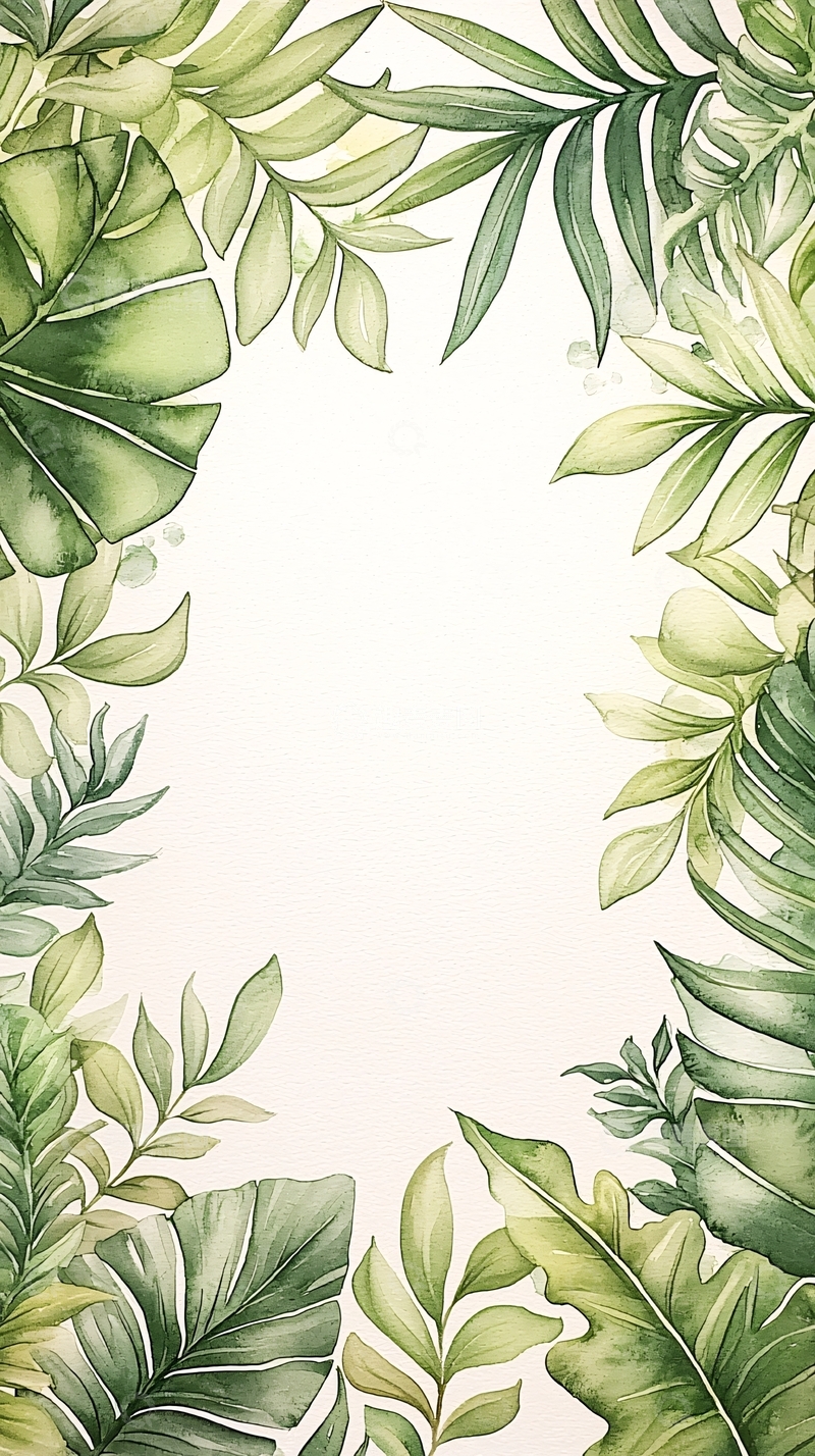 高清大图下载【趣麦麦图】热带植物边框背景图