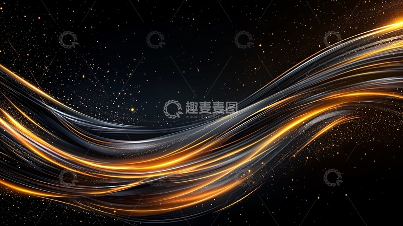 高清大图下载【趣麦麦图】金色光带星空背景