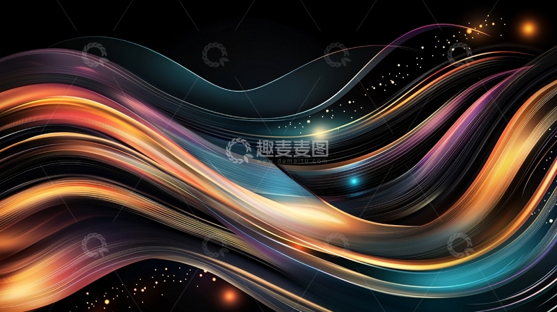 高清大图下载【趣麦麦图】抽象流动线条背景素材