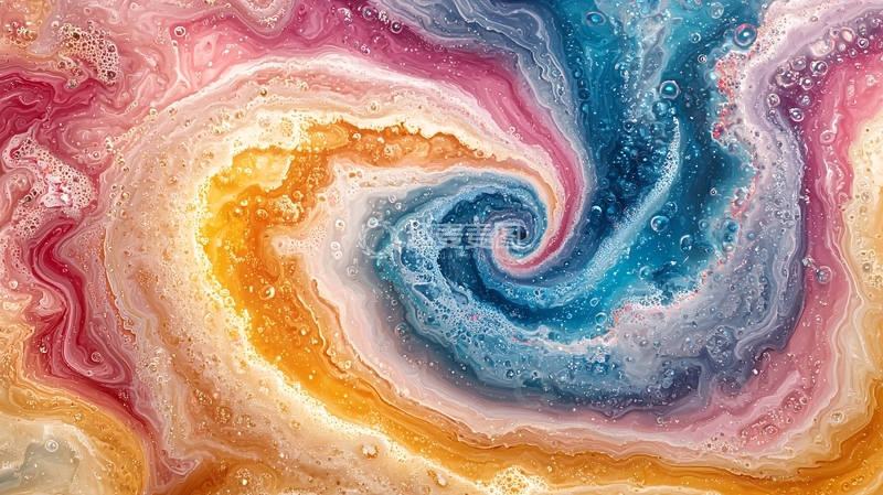 高清大图下载【趣麦麦图】色彩漩涡抽象艺术背景