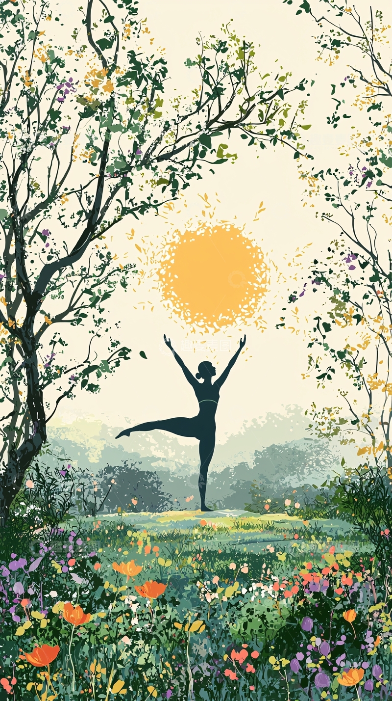 高清大图下载【趣麦麦图】舞动在花海中的舞者