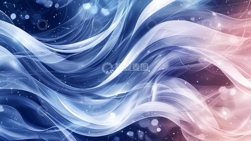 高清大图下载【趣麦麦图】梦幻波浪抽象艺术背景