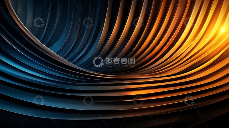 高清大图下载【趣麦麦图】动态曲线光影抽象背景