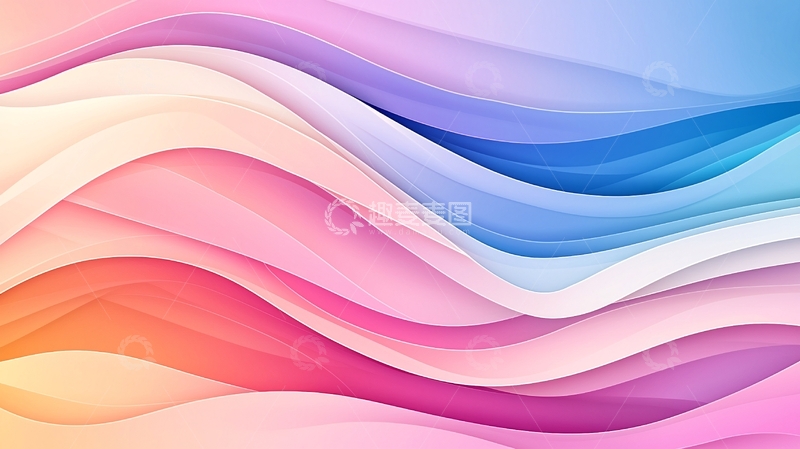 高清大图下载【趣麦麦图】抽象波浪线条背景素材