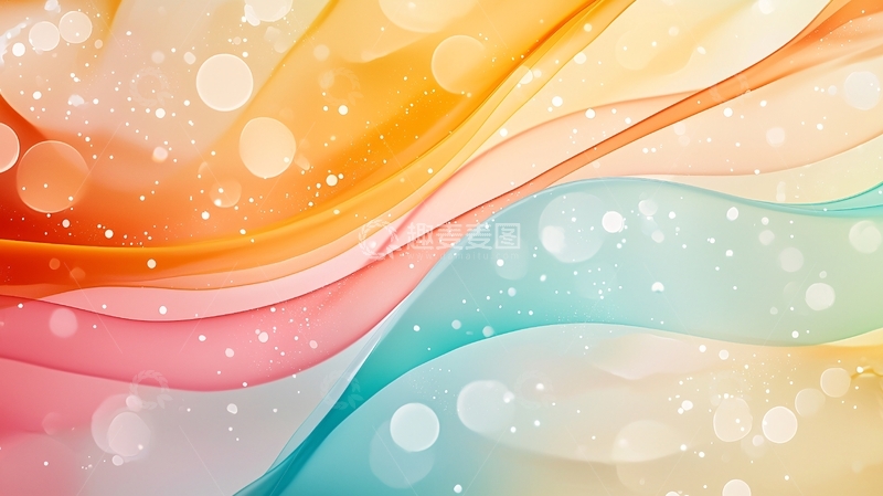 高清大图下载【趣麦麦图】梦幻色彩流动波纹背景