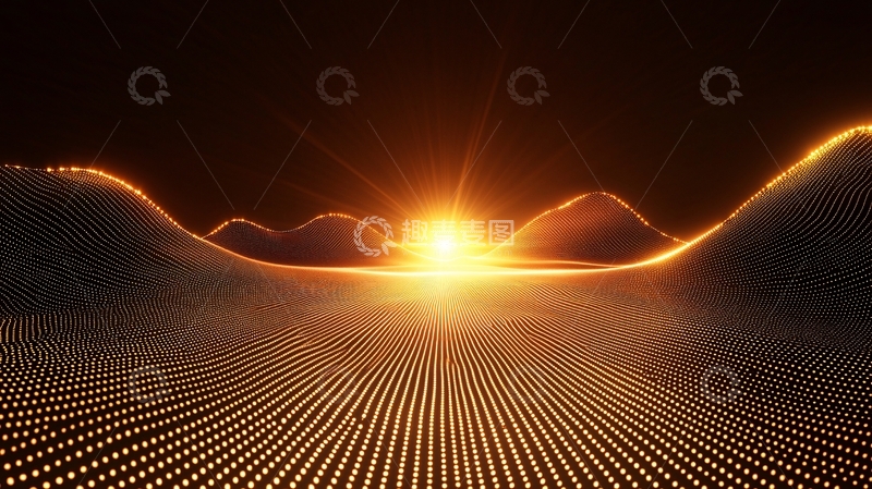 高清大图下载【趣麦麦图】光点山峦日出背景