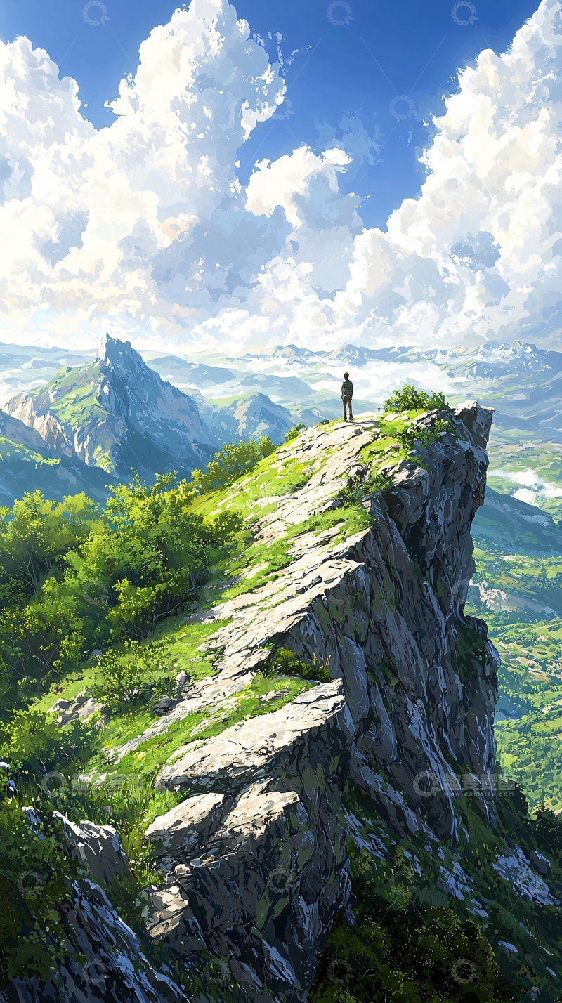 高清大图下载【趣麦麦图】山顶独行者高清图片