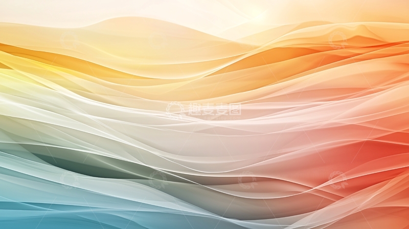 高清大图下载【趣麦麦图】抽象色彩渐变波浪背景