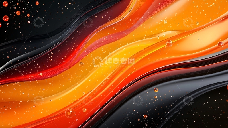 高清大图下载【趣麦麦图】流动的火焰与星空背景