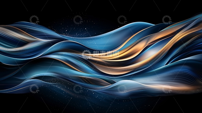 高清大图下载【趣麦麦图】抽象波浪线条艺术背景