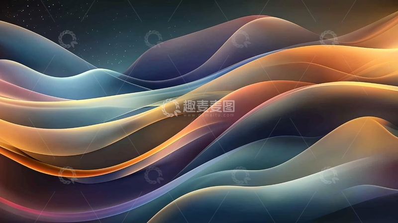 高清大图下载【趣麦麦图】梦幻波浪抽象艺术背景
