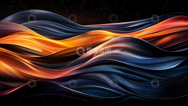 高清大图下载【趣麦麦图】抽象波浪线条艺术背景