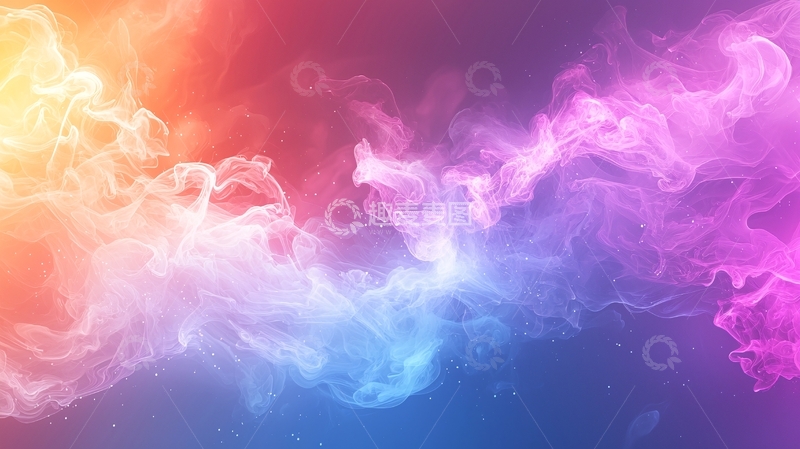 高清大图下载【趣麦麦图】梦幻色彩流动烟雾背景