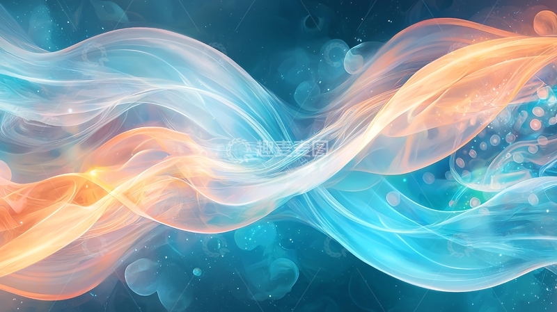高清大图下载【趣麦麦图】梦幻色彩流动线条背景