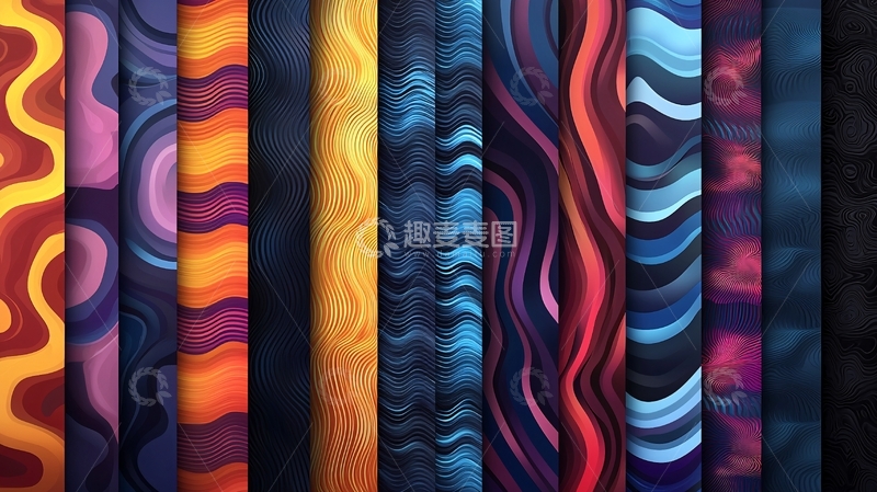 高清大图下载【趣麦麦图】抽象波浪线条背景素材