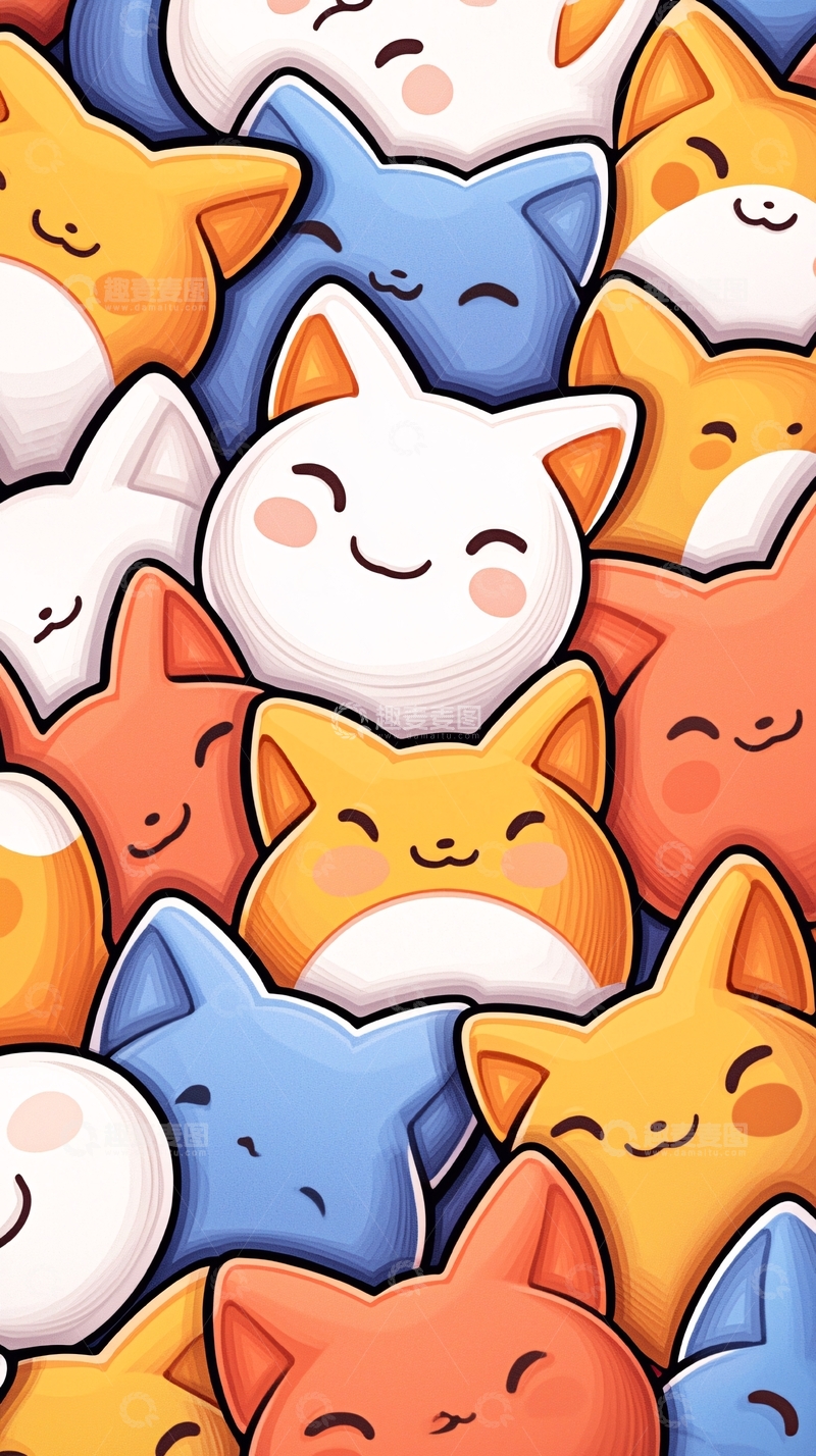 高清大图下载【趣麦麦图】可爱猫咪头像集合图