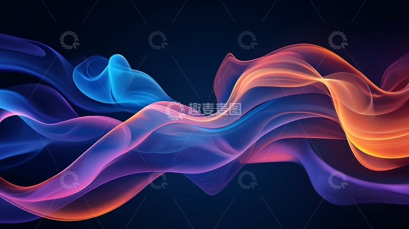 高清大图下载【趣麦麦图】抽象波浪线条艺术背景