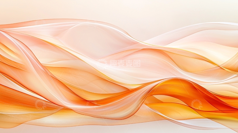 高清大图下载【趣麦麦图】橙色波浪抽象艺术背景