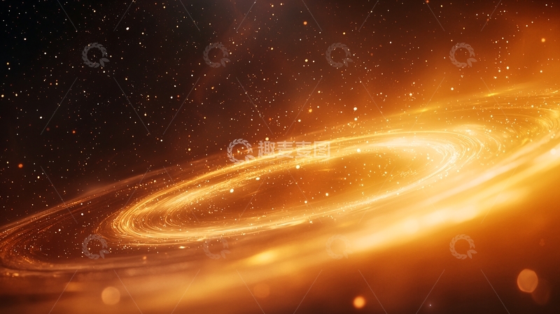 高清大图下载【趣麦麦图】金色星系动态光效背景