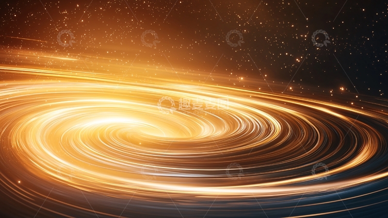 高清大图下载【趣麦麦图】金色螺旋星系背景