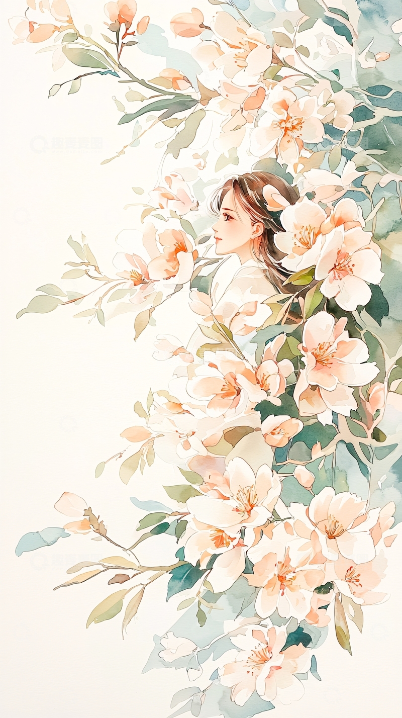 高清大图下载【趣麦麦图】花海中的少女