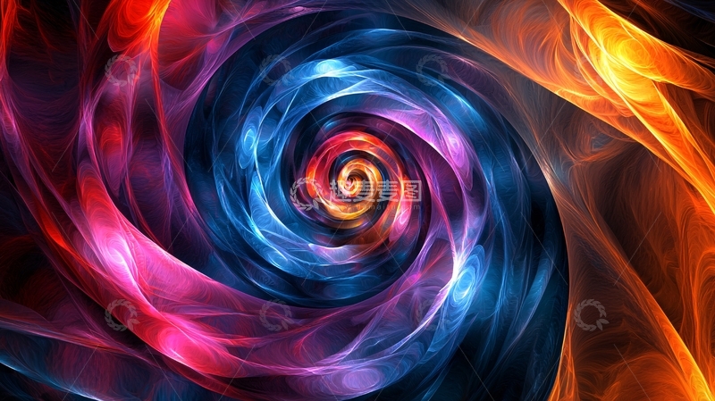 高清大图下载【趣麦麦图】色彩漩涡抽象艺术背景