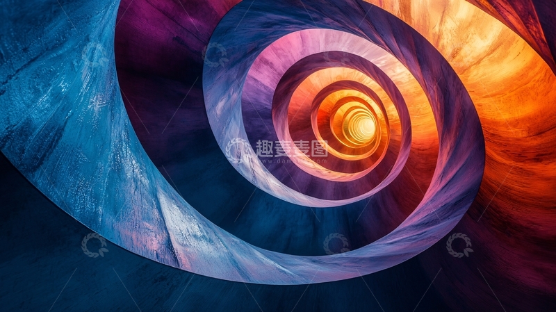 高清大图下载【趣麦麦图】螺旋隧道光影艺术