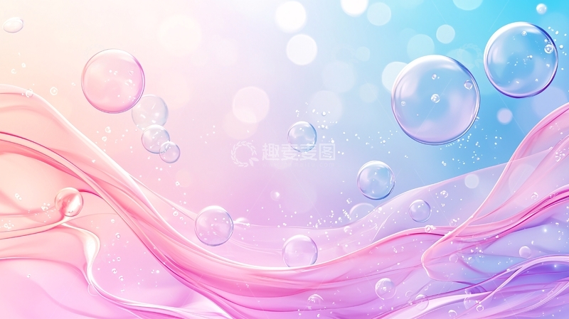 高清大图下载【趣麦麦图】梦幻泡泡流动背景图