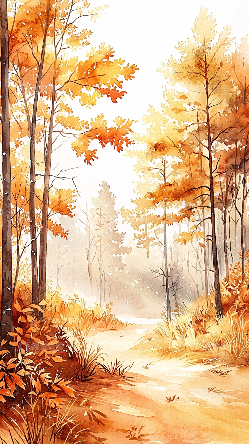 高清大图下载【趣麦麦图】秋日森林小径42