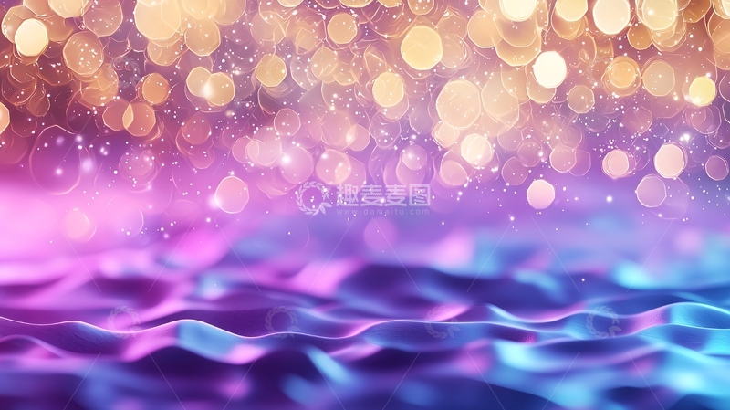 高清大图下载【趣麦麦图】梦幻光斑与波浪背景