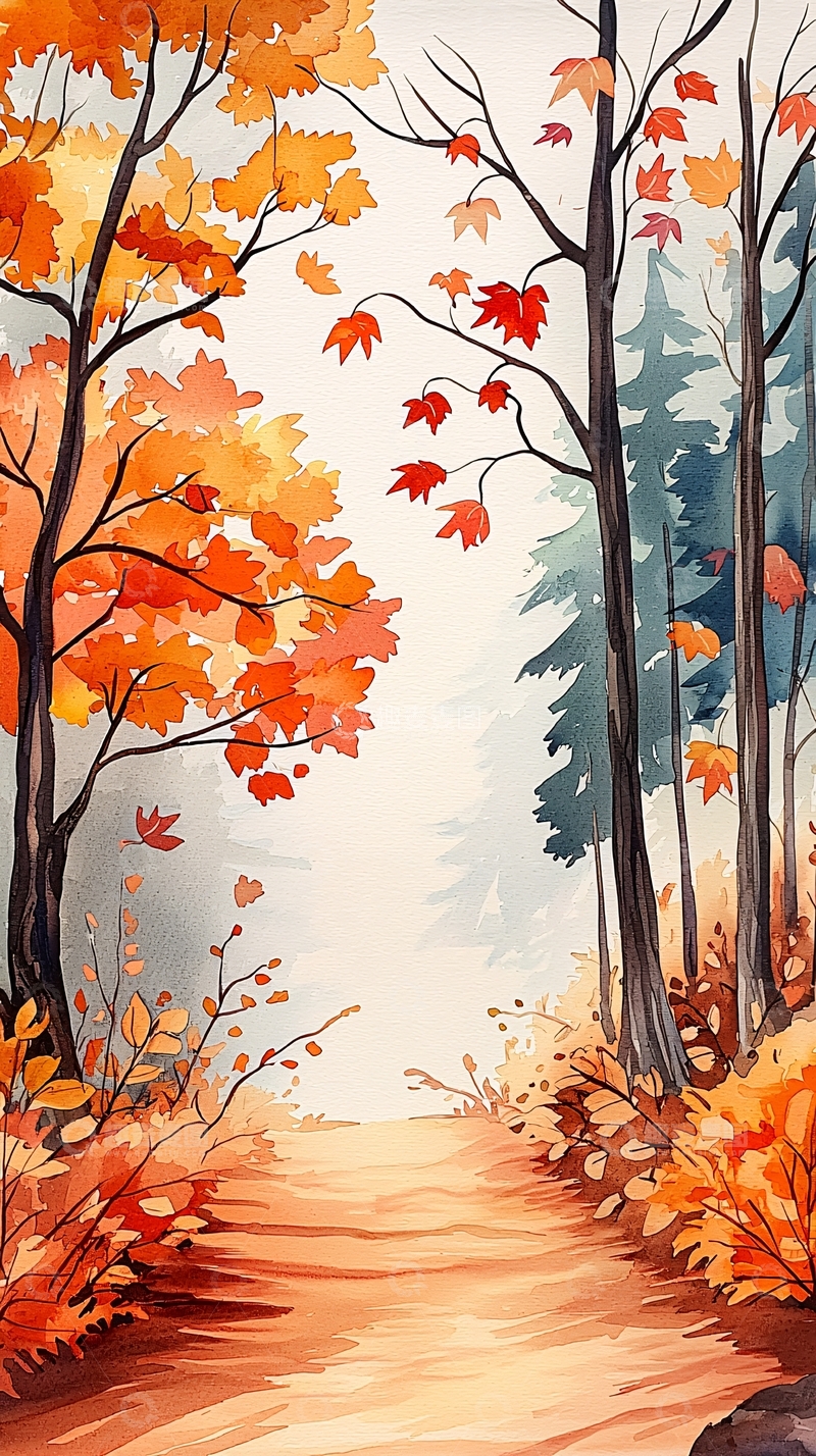 高清大图下载【趣麦麦图】秋日森林小径41