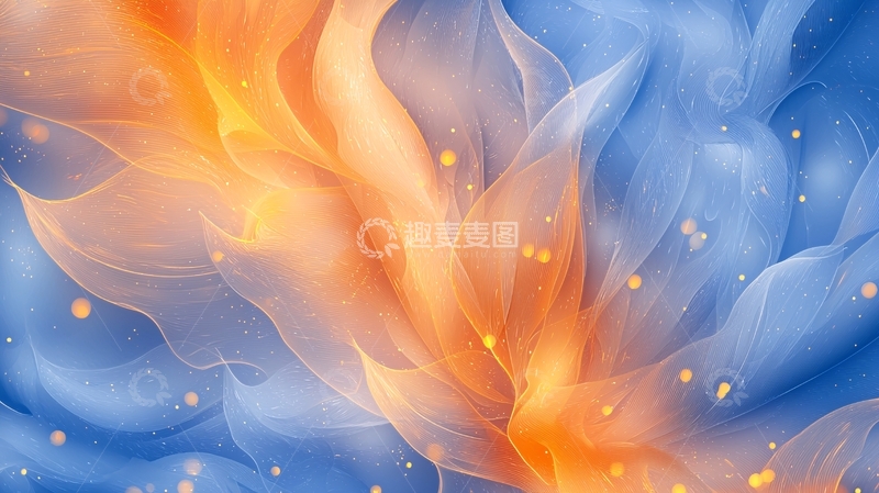 高清大图下载【趣麦麦图】橙蓝渐变抽象艺术背景