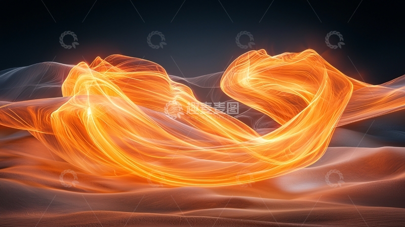 高清大图下载【趣麦麦图】沙漠中的火焰波浪