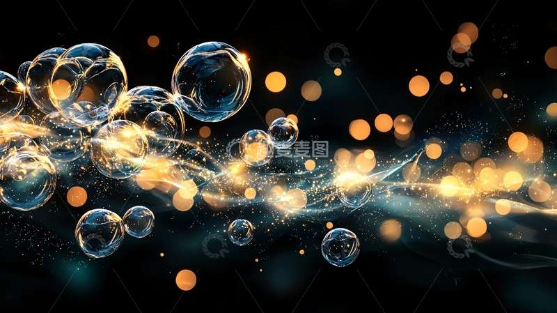 高清大图下载【趣麦麦图】梦幻泡泡光效背景