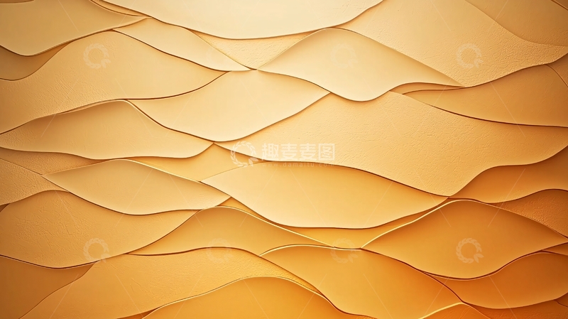 高清大图下载【趣麦麦图】金色波浪抽象背景