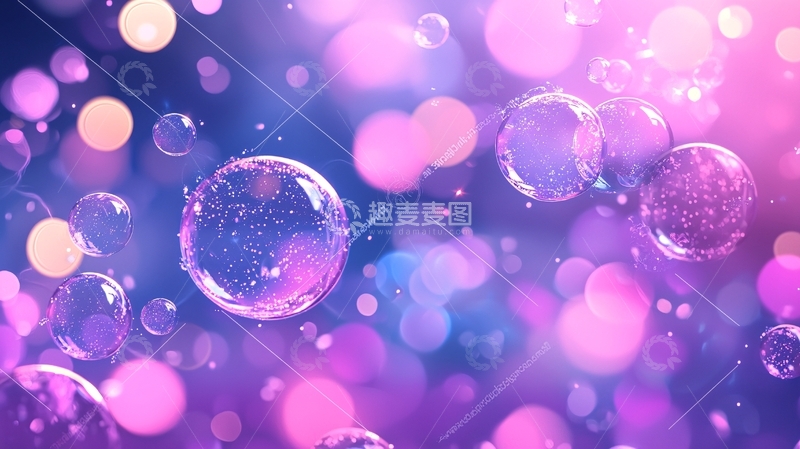 高清大图下载【趣麦麦图】梦幻泡泡背景素材