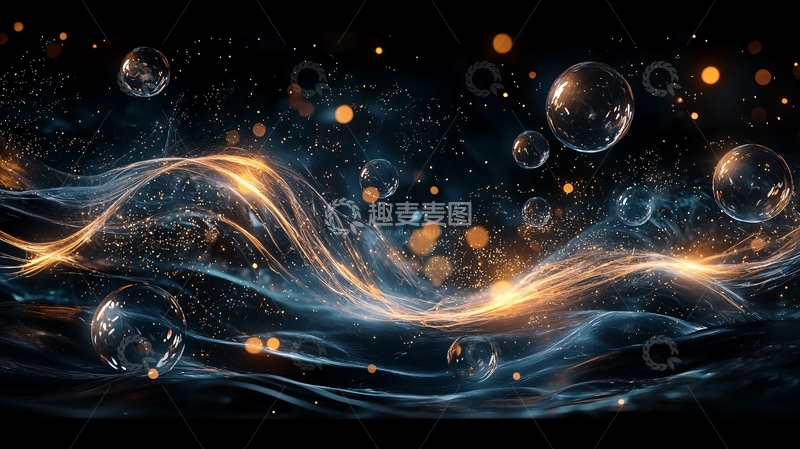 高清大图下载【趣麦麦图】梦幻泡泡与光波