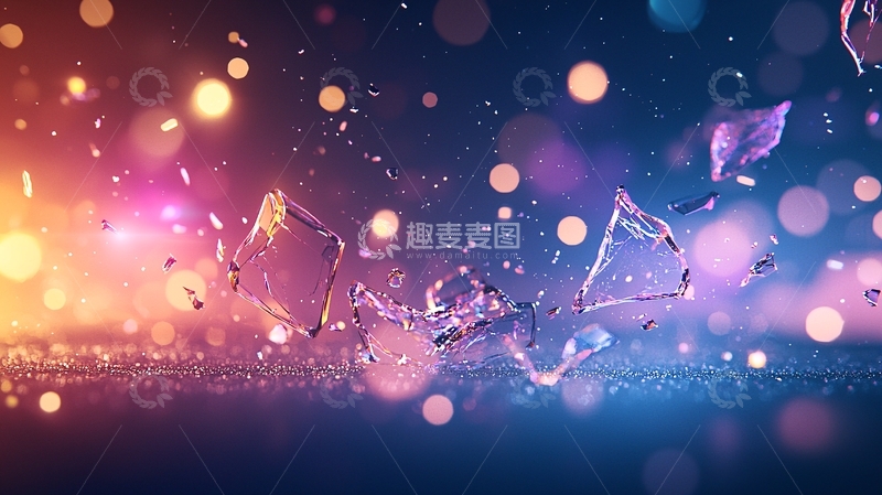 高清大图下载【趣麦麦图】破碎玻璃碎片艺术背景