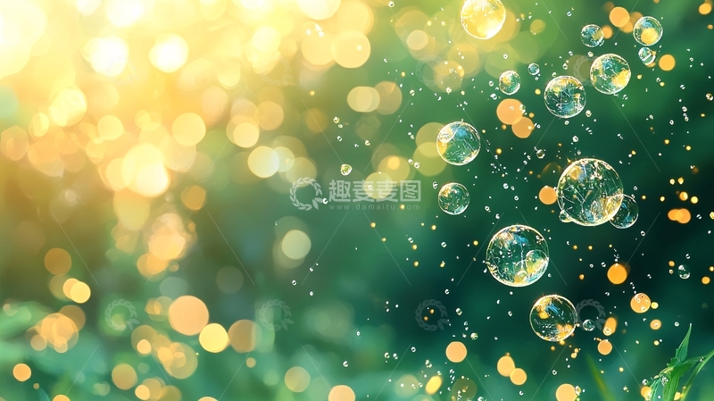 高清大图下载【趣麦麦图】阳光下的露珠与光斑