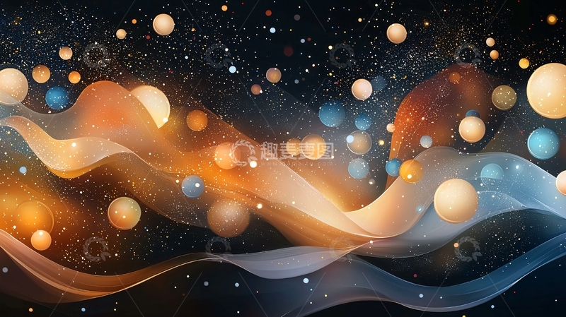 高清大图下载【趣麦麦图】梦幻星空流光溢彩背景图