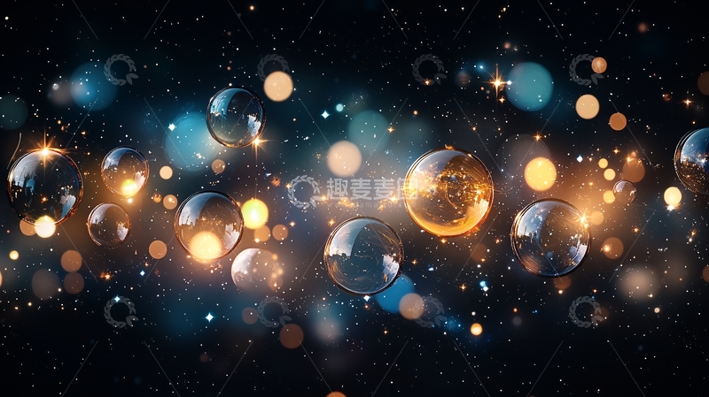 高清大图下载【趣麦麦图】梦幻星空泡泡背景图