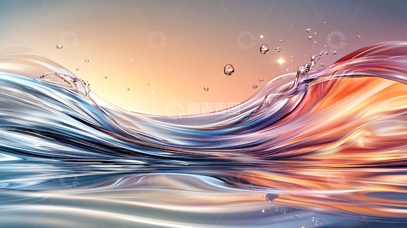 高清大图下载【趣麦麦图】流动的色彩波浪
