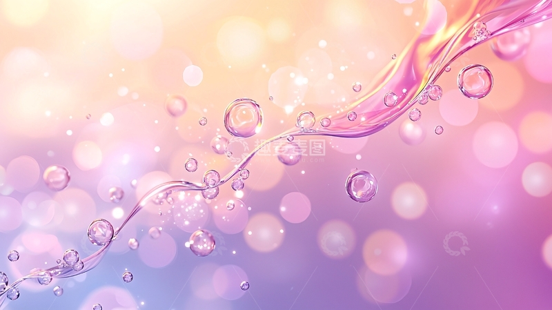 高清大图下载【趣麦麦图】梦幻泡泡流动背景素材