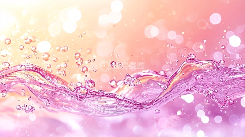 高清大图下载【趣麦麦图】粉色水波动态效果背景图
