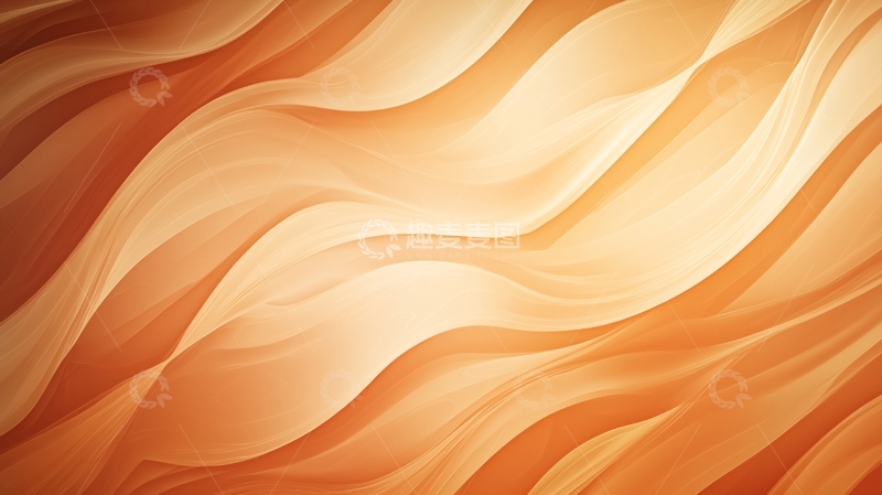 高清大图下载【趣麦麦图】橙色渐变流动线条抽象背景