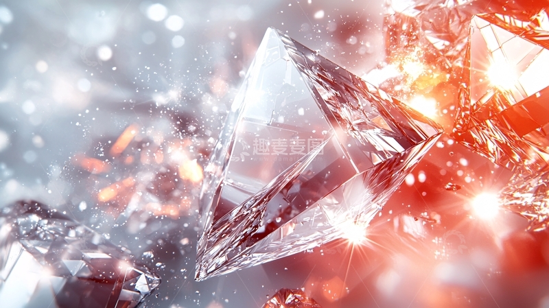 高清大图下载【趣麦麦图】璀璨钻石闪耀光芒背景图