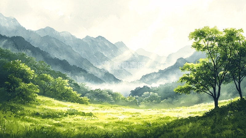 高清大图下载【趣麦麦图】山间雾气清新自然风景