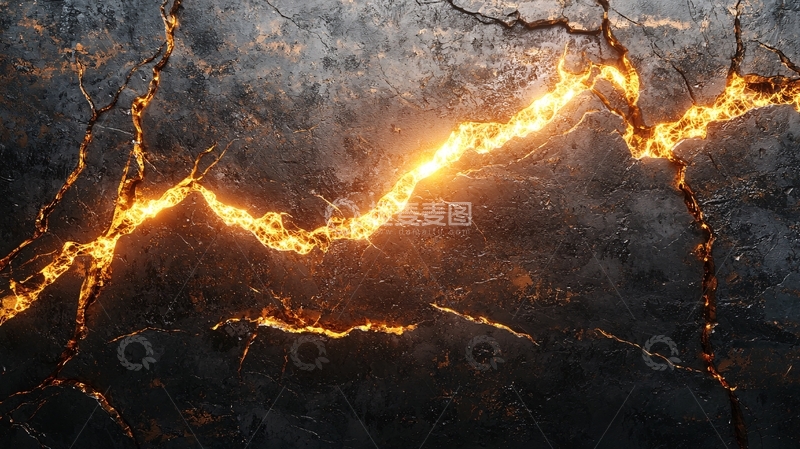 高清大图下载【趣麦麦图】熔岩裂缝背景素材