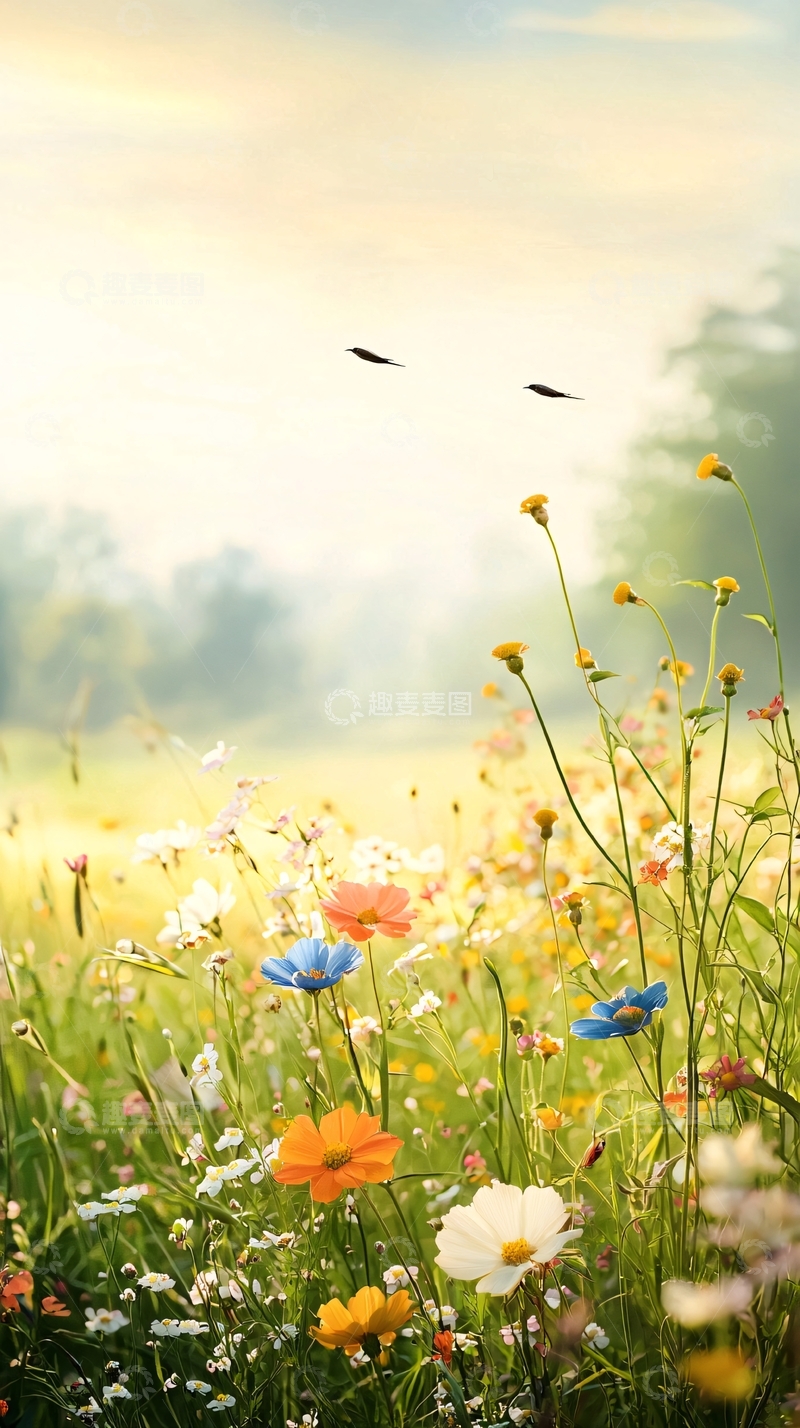高清大图下载【趣麦麦图】夏日田野花海风景图